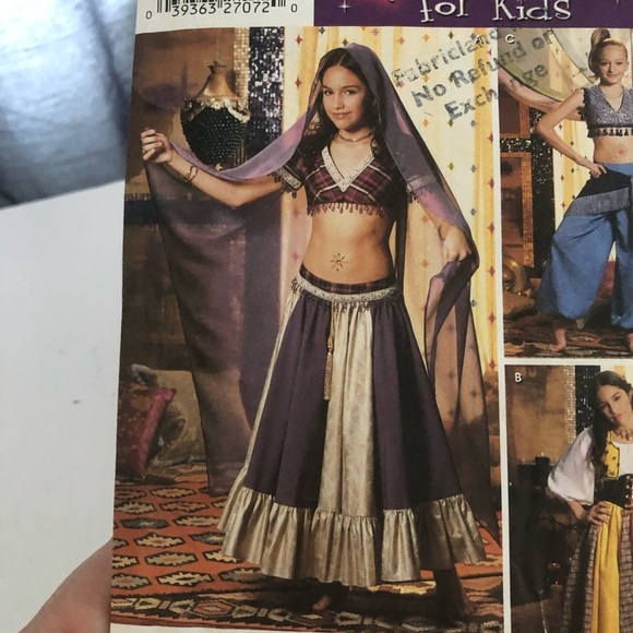 Simplicity 5357 Girl’s Medieval Renaissance Gypsy Genie, peasant, costume - Picture 5 of 7